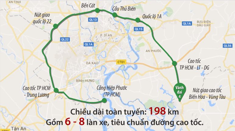 Dự án đường Vành Đai 4 TP.HCM được đẩy mạnh hoàn thiện trước năm 2030