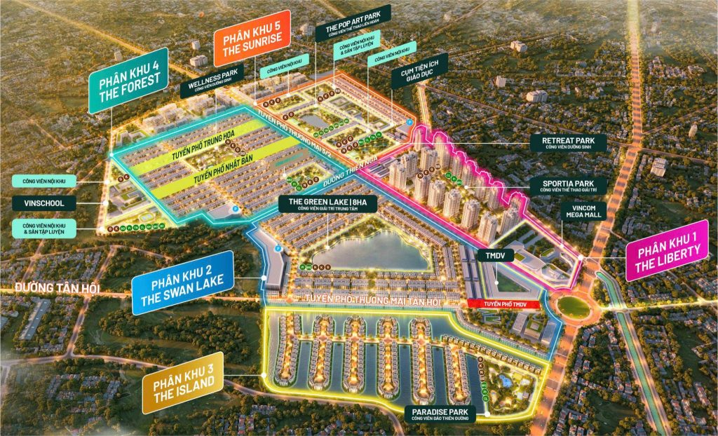 Mặt bằng các phân khu Vinhomes green city