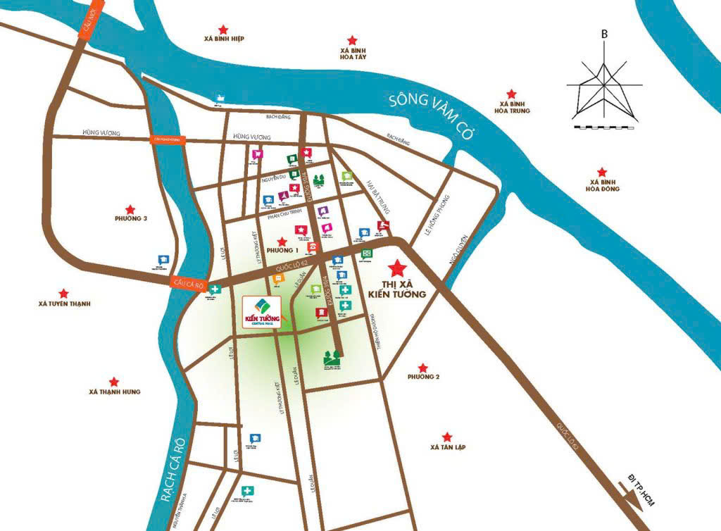 Vị trí khu đô thị kiến tường central mall