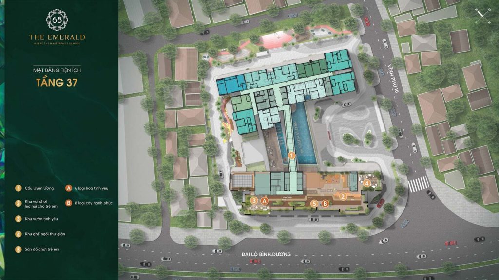 mặt bằng tiện ích the emerald 68